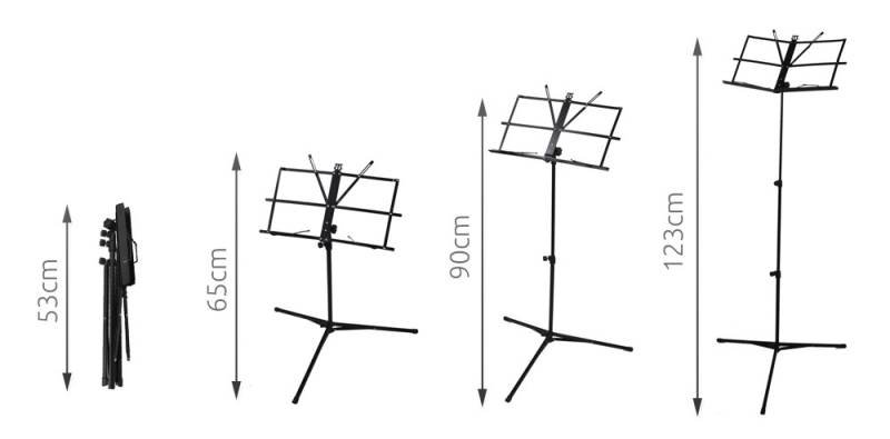 Malatec Stojan na noty 123 cm černý