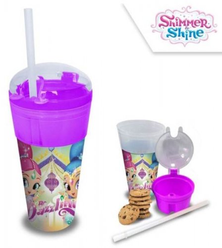 Javoli Plastový kelímok Shimmer and Shine 500 ml Snack Box