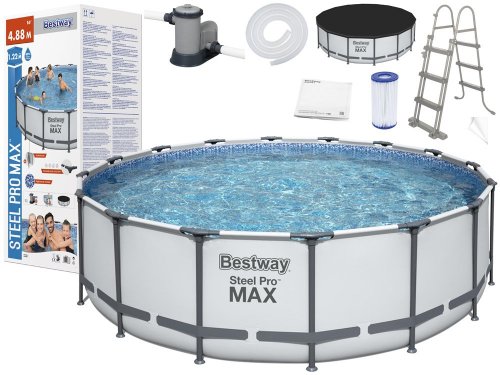 Bestway 5612Z Zahradní bazén Steel Pro MAX 4.88mx 1.22m Pool Set s kartušovou filtrací