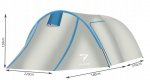 Trizand 12572 Stan pre 3 osoby 120 x 220 x 370 cm modrostrieborné