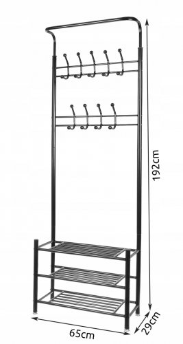 Ruhhy 15744 Věšák na oblečení s třemi policemi na boty černý