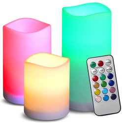 Verk 15407 LED Svíčky RGB 3 ks s dálkovým ovládáním 