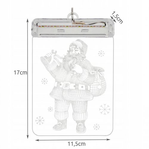 Malatec 17224 Závesná vianočná 3D LED dekorácia svietiaca Santa Claus