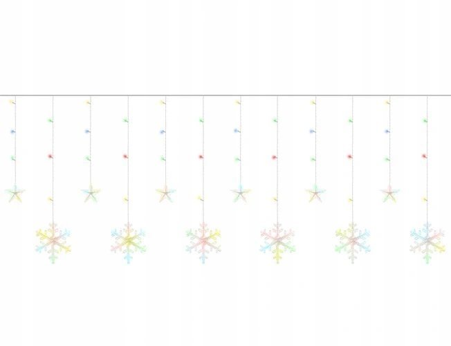 ISO 11323 Svetelný záves hviezdy 138 LED, 31V, multicolor