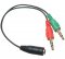 APT AK268A Adaptér stereo jack 3,5 mm 4 pin samica > 2 x stereo jack 3,5 mm 3 pin