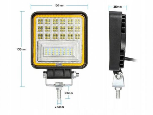 Verk 12244 Pracovní světlo hranaté 42 LED, 126 W, IP67