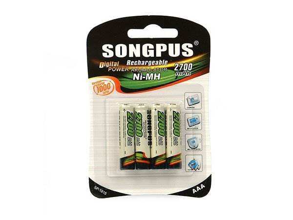 Songpus Baterie AAA 2700mAh 4ks blistr