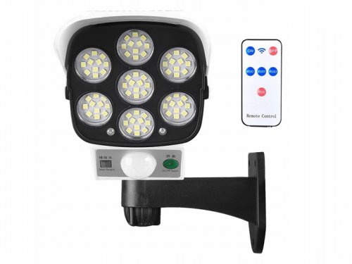 Verk 15976 Atrapa kamery LED COB solárne, senzor pohybu, súmraku, diaľkové ovládanie