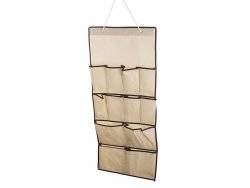 Verk 01347 Závěsný organizér s přihrádkami 90 x 45 cm béžová