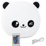 Verk 24079 Nočná RGB lampička dotyková panda USB 1200mAh s diaľkovým ovládaním