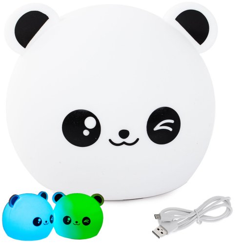 Verk 24079 Nočná RGB lampička dotyková panda USB 1200mAh s diaľkovým ovládaním