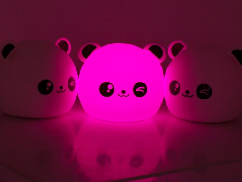 Verk 24079 Nočná RGB lampička dotyková panda USB 1200mAh s diaľkovým ovládaním