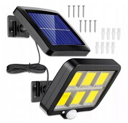 LEDLIGHT 1225 Solárne vonkajšie 120 LED COB osvetlenie, 50W, IP44, pohybový senzor