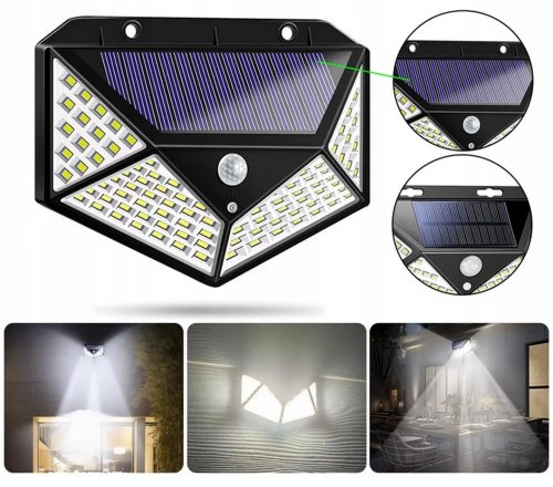 LEDLIGHT 0803 Solárne vonkajšie 100 LED SMD osvetlenie s pohybovým senzorom