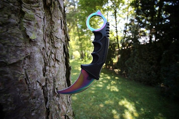 Foxter 1967 Nůž karambit s pouzdrem 19,5 cm, duhový