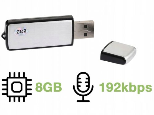 Verk 06254 Mini diktafón v USB kľúči 8 GB