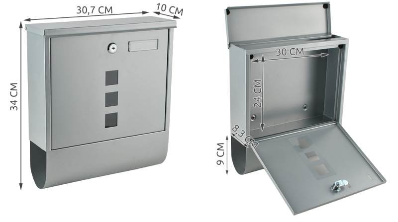 Malatec 1187 Schránka na dopisy stříbrná