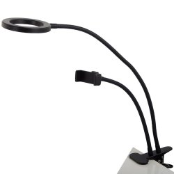 Verk 15751 Lampa s klipom a držiakom na mobil, USB 24 LED čierna