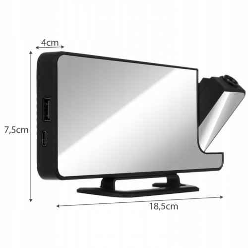 Izoxis 19576 Zrkadlové hodiny s projektorom čiernej