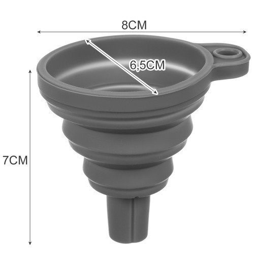 Ruhhy 20758 Skladací silikónový lievik šedý