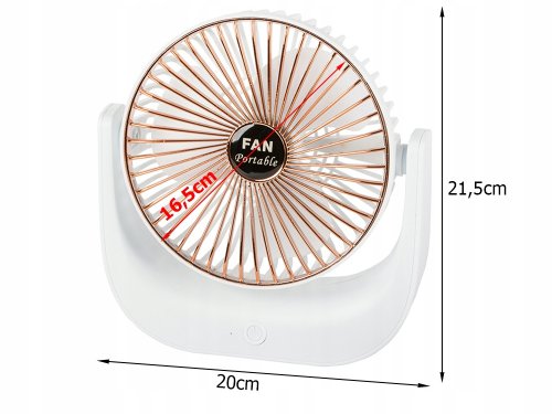 Verk 16028 Stolný USB ventilátor bielo-zlatý