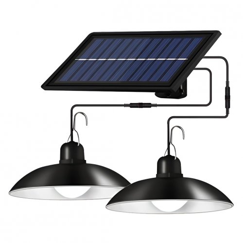 Pronett XJ4624 DUO Solárne závesné lampy na záhradu s diaľkovým ovládaním, IP44, 2x 30 LED, čierna