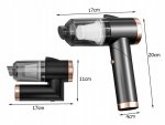 Verk 24333 Ruční Mini USB vysavač do auta 2000mAh, černá