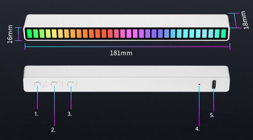 Verk 12277 LED ambientný RGB osvetlenie USB čierne