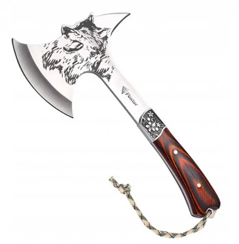 Foxter 2227 Taktická sekera Tomahawk motív vlk 32 cm