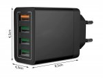 Verk 06286 Rýchlonabíjačka 4x USB 3.0 Quick Charge čierna