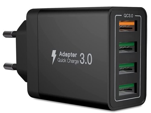 Verk 06286 Rýchlonabíjačka 4x USB 3.0 Quick Charge čierna