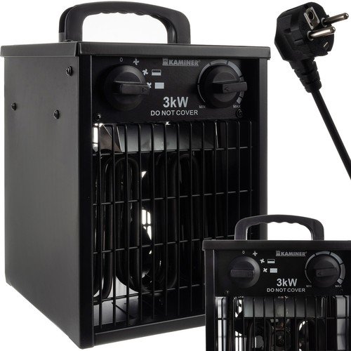 Kaminer 21872 Elektrický vykurovací ventilátor 3000 W, 514m3/h, IPX4, čierna