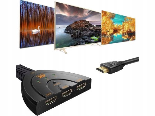 Verk 06290 Spínač HDMI 3 v 1 FULL HD, 4K Splitter