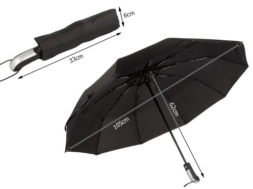 Verk 25021 Skladací dáždnik 105 cm, čierna