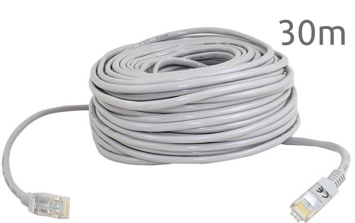 Izoxis 22532 Síťový kabel RJ45-RJ45, 30 m, šedá