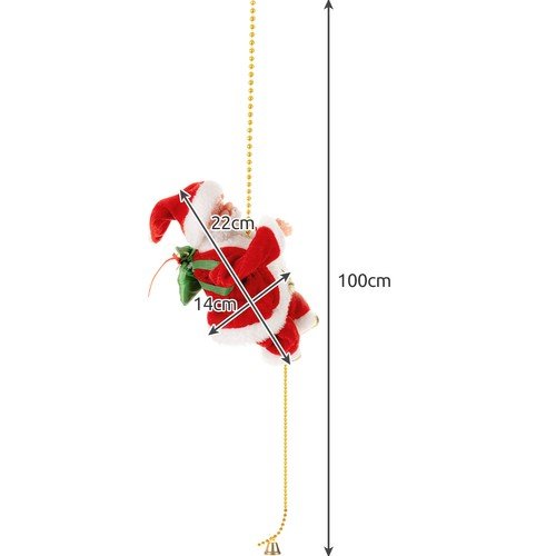 Ruhhy 22502 Vianočné dekorácie Santa Claus na lane, 100 cm