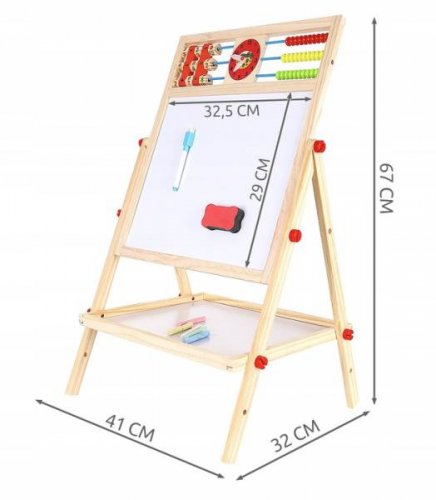 Kruzzel 22472 Multifunkčná obojstranná tabuľa pre deti 42 x 32,5 cm