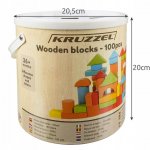 Kruzzel 22666 Drevené kocky vo vedre s vekom 100 ks