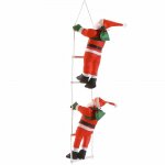 Ruhhy 22519 Vianočné dekorácie Santa Claus na rebríku 120 cm