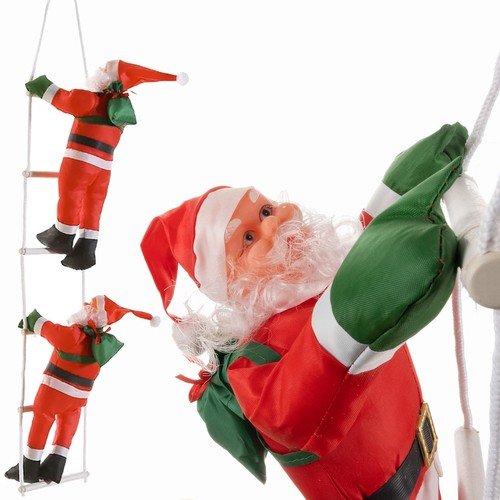 Ruhhy 22519 Vianočné dekorácie Santa Claus na rebríku 120 cm