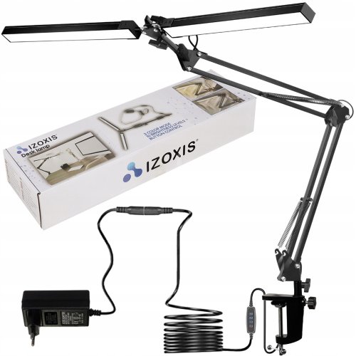 Izoxis 23080 Multifunkčná nastaviteľná stolná lampa 168 LED, 24W, 3200-6000k, čierna