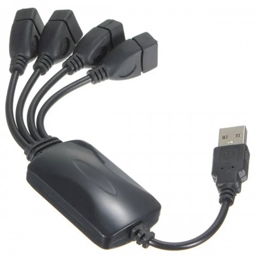 APT AK22 USB HUB 2.0, 4 portový čierny