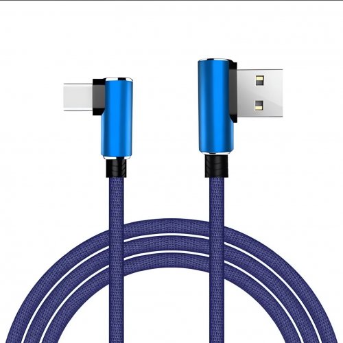 Verk 06308 USB Kábel -C, zahnuté konektory 1m červený