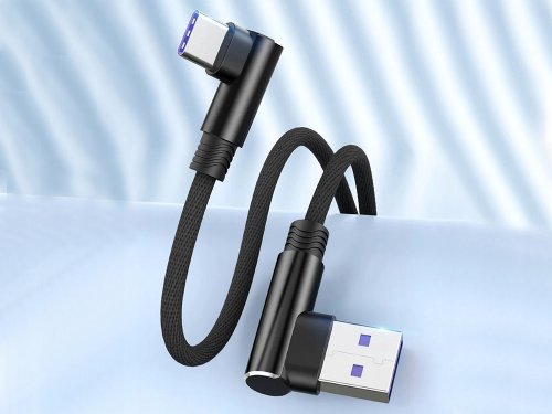 Verk 06308 USB Kábel -C, zahnuté konektory 1m modrý