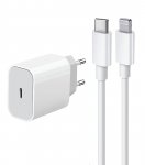 Gordon G562 Sieťová nabíjačka, USB-C, PD, 20W, biela + kábel USB-C - Lightning, 1 m