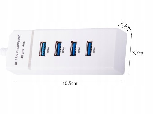 Verk 06311 USB Hub 3.0, 4 porty bílý