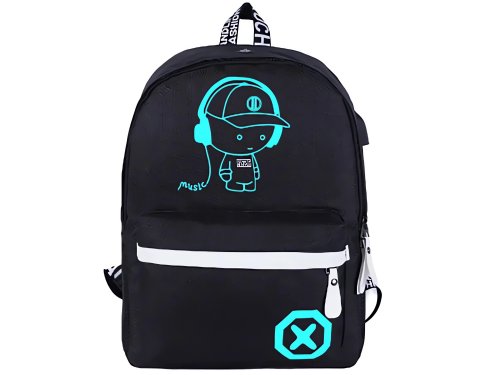 Verk 27137 Chytrý svietiaci batoh Unisex s USB, 19l, čierny