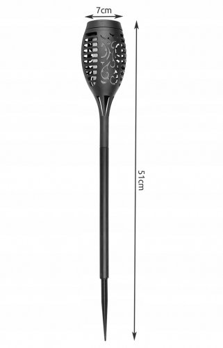 Gardlov 23560 Záhradná solárna pochodeň 12 LED, 3.7 V, 51 cm, 4 ks