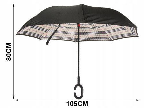 Verk 25000 Obrácený deštník 105 cm károvaný