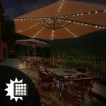 AFF 4149 Solárna reťaz pre osvetlenie slnečníka, 72 LED, 6500K, IP44, 380 cm, studená biela